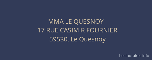 MMA LE QUESNOY