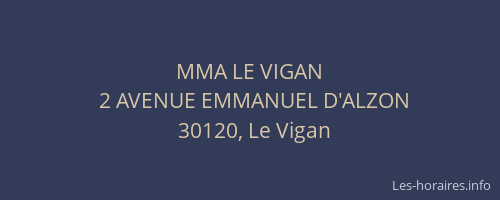 MMA LE VIGAN