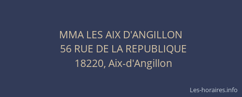 MMA LES AIX D'ANGILLON