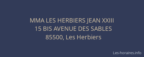 MMA LES HERBIERS JEAN XXIII