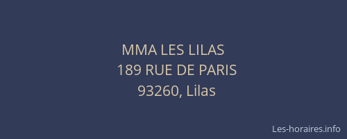 MMA LES LILAS