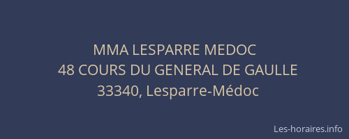 MMA LESPARRE MEDOC