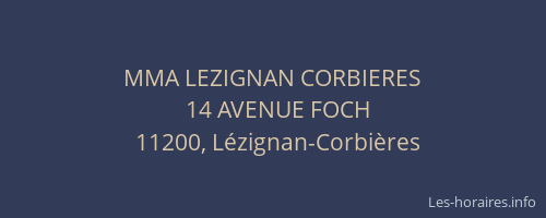 MMA LEZIGNAN CORBIERES
