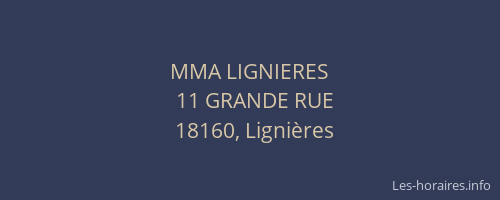 MMA LIGNIERES