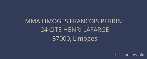MMA LIMOGES FRANCOIS PERRIN