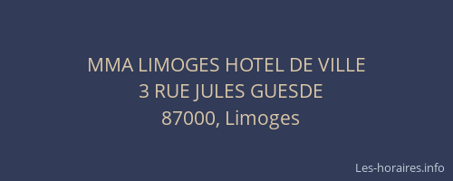 MMA LIMOGES HOTEL DE VILLE