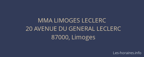 MMA LIMOGES LECLERC