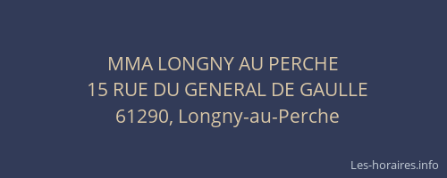 MMA LONGNY AU PERCHE