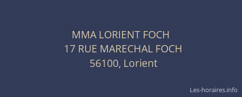MMA LORIENT FOCH