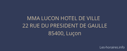 MMA LUCON HOTEL DE VILLE