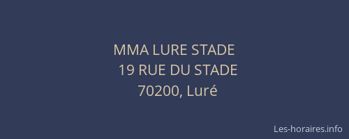 MMA LURE STADE