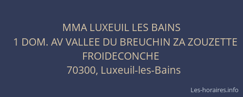 MMA LUXEUIL LES BAINS
