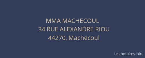 MMA MACHECOUL
