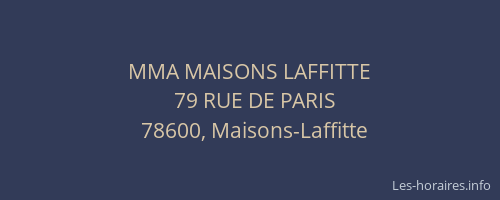 MMA MAISONS LAFFITTE