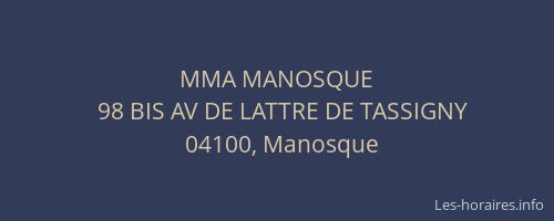 MMA MANOSQUE