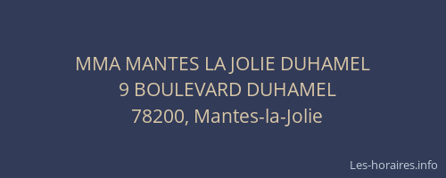 MMA MANTES LA JOLIE DUHAMEL