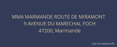 MMA MARMANDE ROUTE DE MIRAMONT
