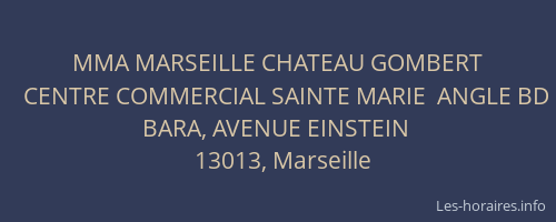 MMA MARSEILLE CHATEAU GOMBERT