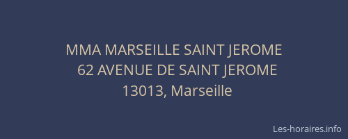 MMA MARSEILLE SAINT JEROME