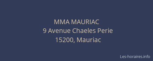 MMA MAURIAC