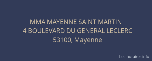 MMA MAYENNE SAINT MARTIN