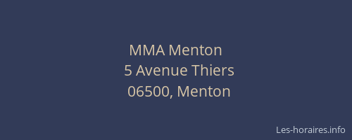 MMA Menton