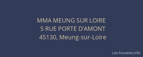 MMA MEUNG SUR LOIRE