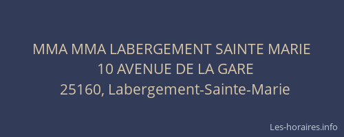 MMA MMA LABERGEMENT SAINTE MARIE