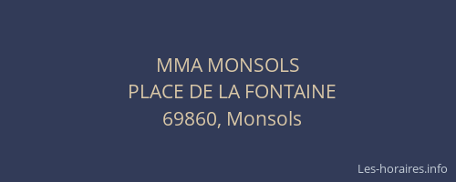MMA MONSOLS