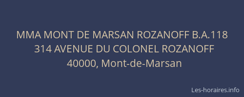 MMA MONT DE MARSAN ROZANOFF B.A.118