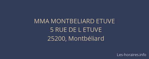 MMA MONTBELIARD ETUVE