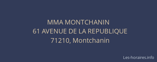 MMA MONTCHANIN