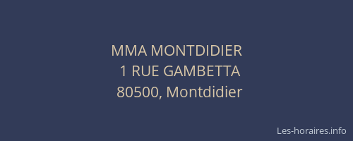 MMA MONTDIDIER