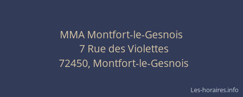 MMA Montfort-le-Gesnois