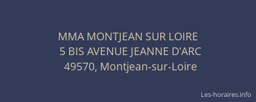 MMA MONTJEAN SUR LOIRE