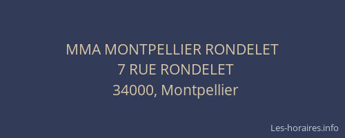 MMA MONTPELLIER RONDELET