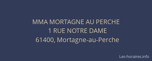 MMA MORTAGNE AU PERCHE