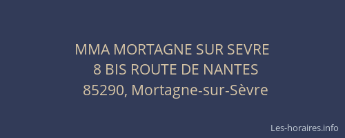 MMA MORTAGNE SUR SEVRE