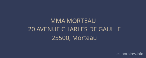 MMA MORTEAU