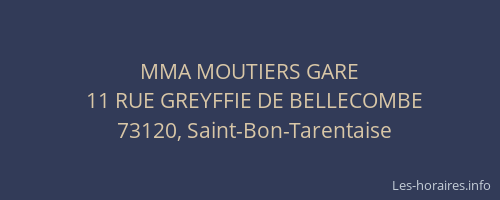 MMA MOUTIERS GARE