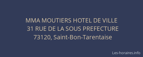 MMA MOUTIERS HOTEL DE VILLE
