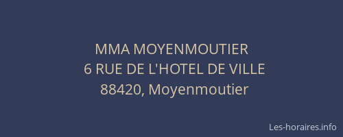 MMA MOYENMOUTIER