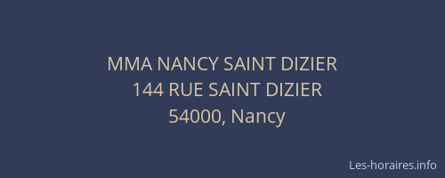 MMA NANCY SAINT DIZIER