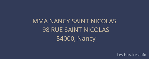 MMA NANCY SAINT NICOLAS