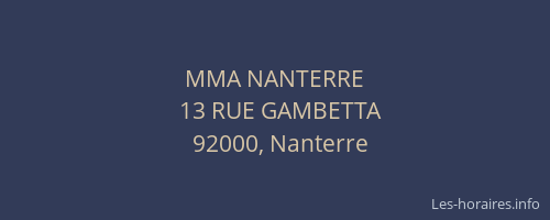 MMA NANTERRE
