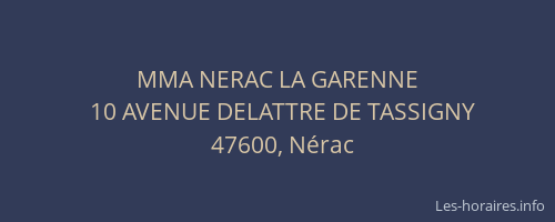 MMA NERAC LA GARENNE
