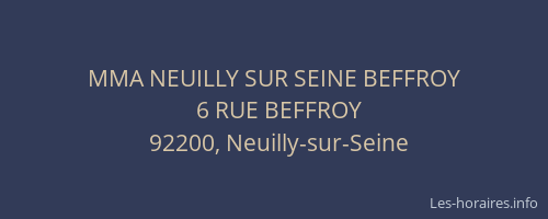 MMA NEUILLY SUR SEINE BEFFROY