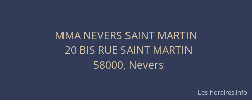 MMA NEVERS SAINT MARTIN
