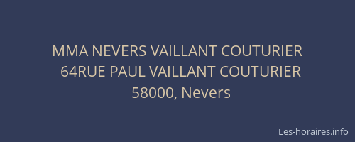 MMA NEVERS VAILLANT COUTURIER