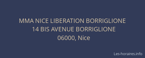 MMA NICE LIBERATION BORRIGLIONE
